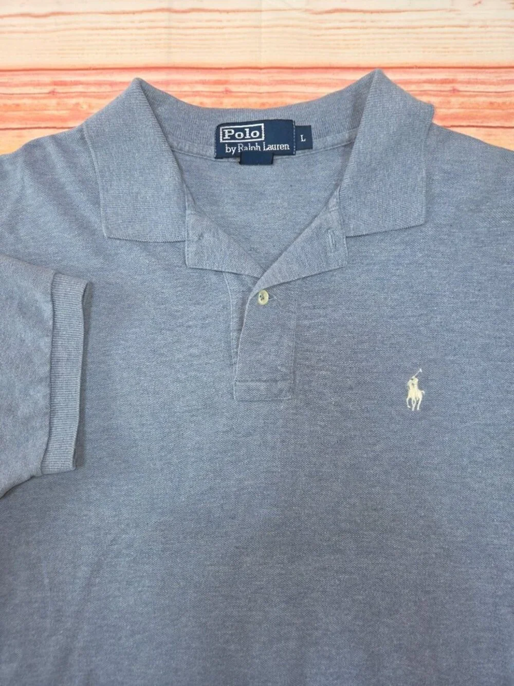 Polo Ralph Lauren Blue Short Sleeve Polo Large 100% Cotton Made In Bolivia